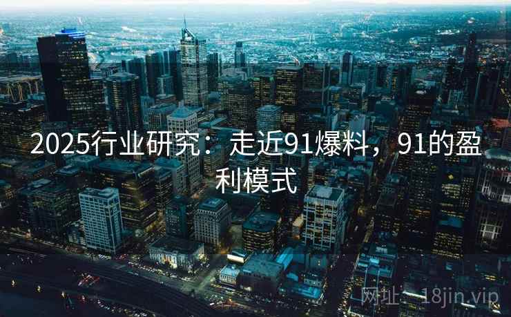 2025行业研究:走近91爆料,91的盈利模式 2025行业研究:走近91爆料,91的盈利模式